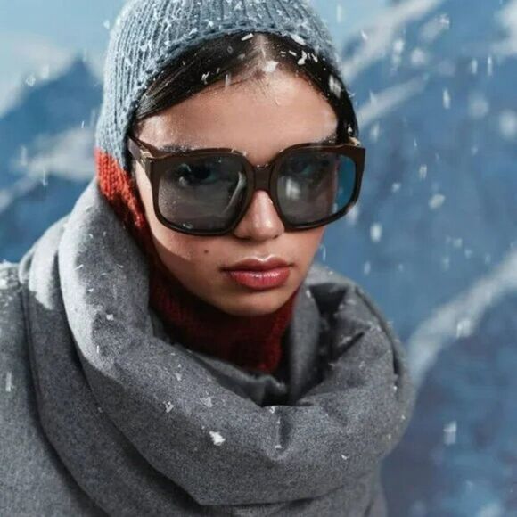 Miu Miu Women Sunglasses Chocolate Blue Oversized MUA07S 24D20R NEW AUTHENTIC